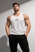 Erkek Beyaz Fitilli Spor Atlet Slim Fit Dar Kesim Nefes Alabilir Esnek Günlük & Fitness Atlet