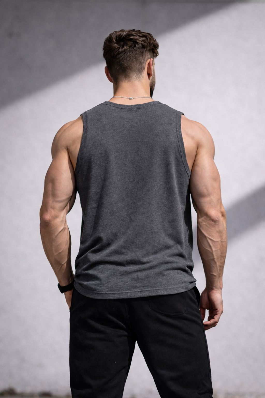 Erkek Gri Fitilli Spor Atlet Slim Fit Dar Kesim Nefes Alabilir Esnek Günlük & Fitness Atlet