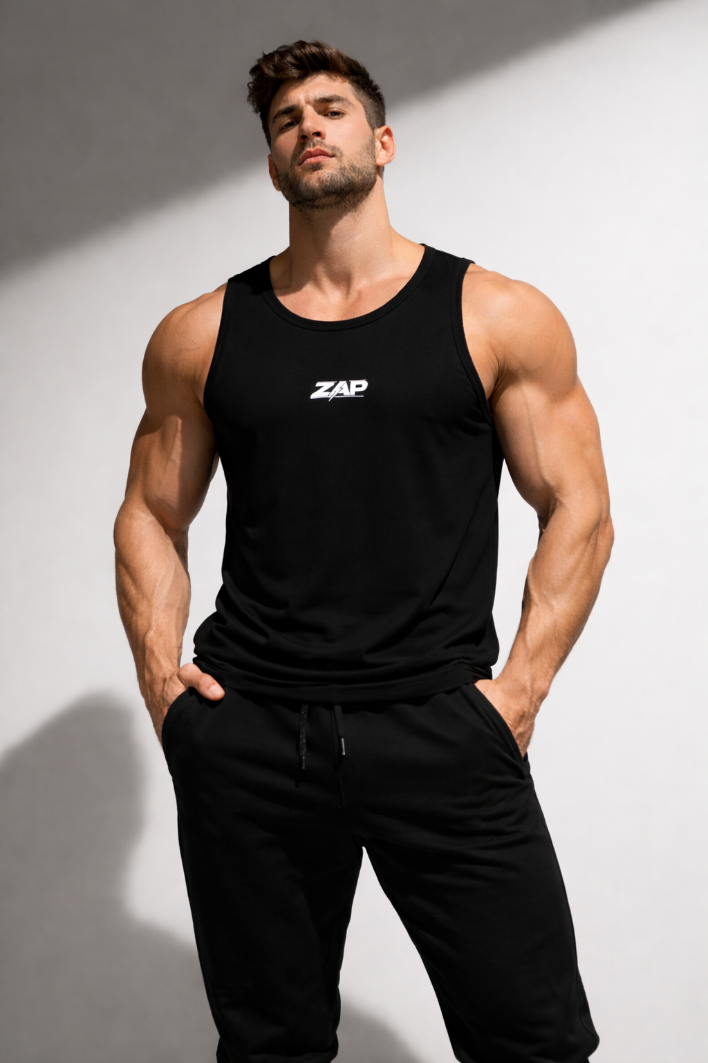 Erkek Siyah Fitilli Spor Atlet Slim Fit Dar Kesim Nefes Alabilir Esnek Günlük & Fitness Atlet