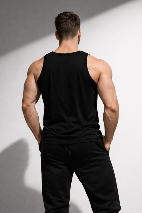 Erkek Siyah Fitilli Spor Atlet Slim Fit Dar Kesim Nefes Alabilir Esnek Günlük & Fitness Atlet